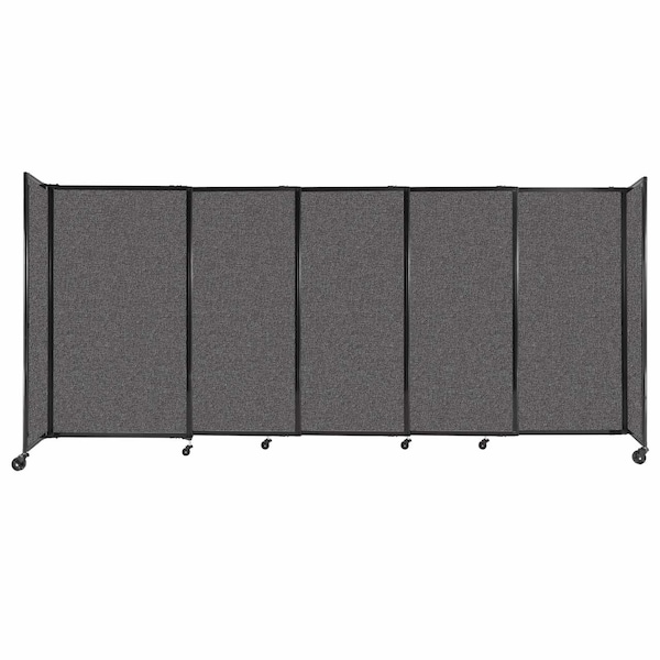 StraightWall Sliding Portable Partition 11'3" x 5' Charcoal Gray Fabric